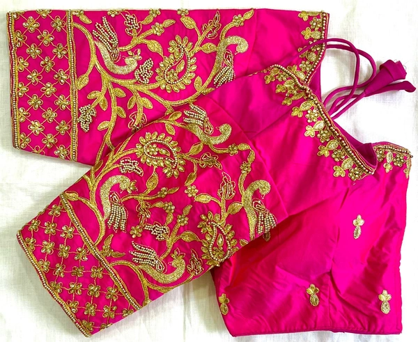 Chandra Kantha Blouse - Pink Flamingo, 38 (Alter Upto 40)