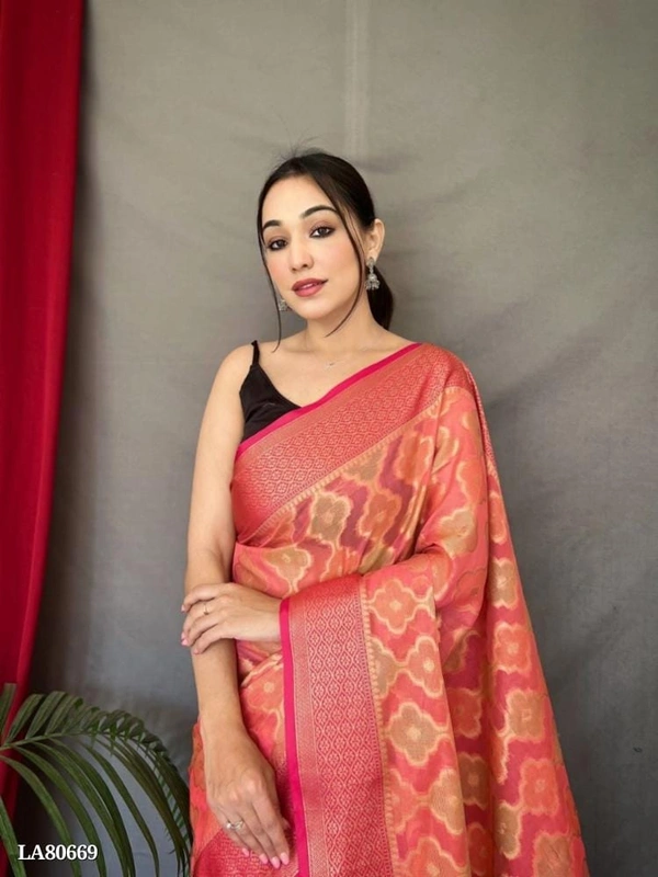 Aashi Silk Saree..1 - Tickle Me Pink, Free