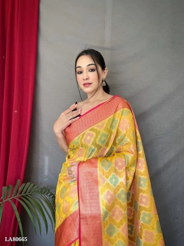 Aashi Silk Saree..1 - Laser Lemon, Free