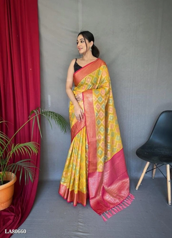 Aashi Silk Saree..1 - Laser Lemon, Free