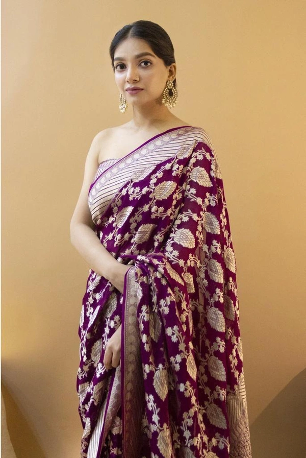 Wedding Silk Saree Kp1087 - Purple