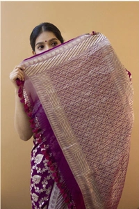 Wedding Silk Saree Kp1087 - Purple