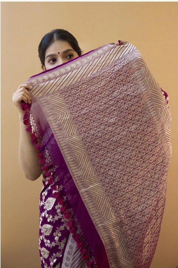 Wedding Silk Saree Kp1087 - Purple