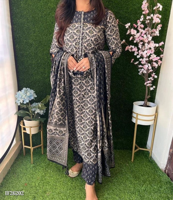 Pure Fine Reyon Kurti Pant Dupatta - XXL