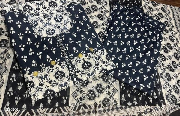 Pure Fine Reyon Kurti Pant Dupatta - XXL