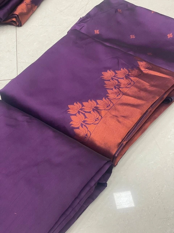 Silk Dress Material  - Electric Violet, Free