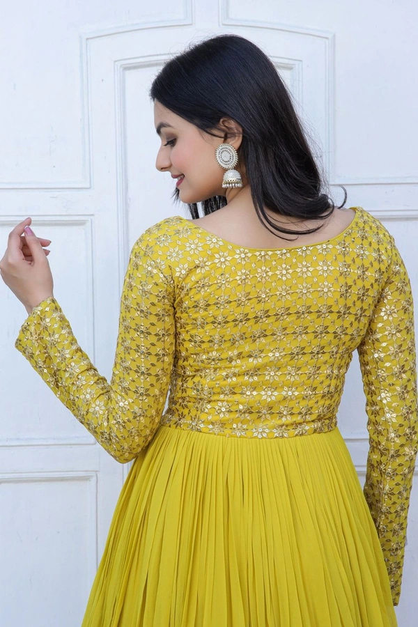 Party Gown Ka1034 Navy - Gold, Free Upto 44