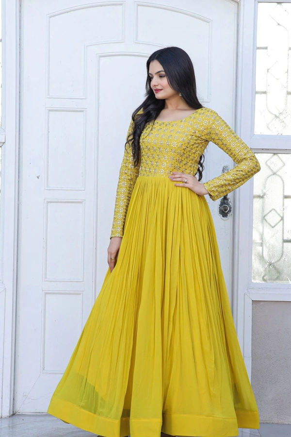 Party Gown Ka1034 Navy - Gold, Free Upto 44