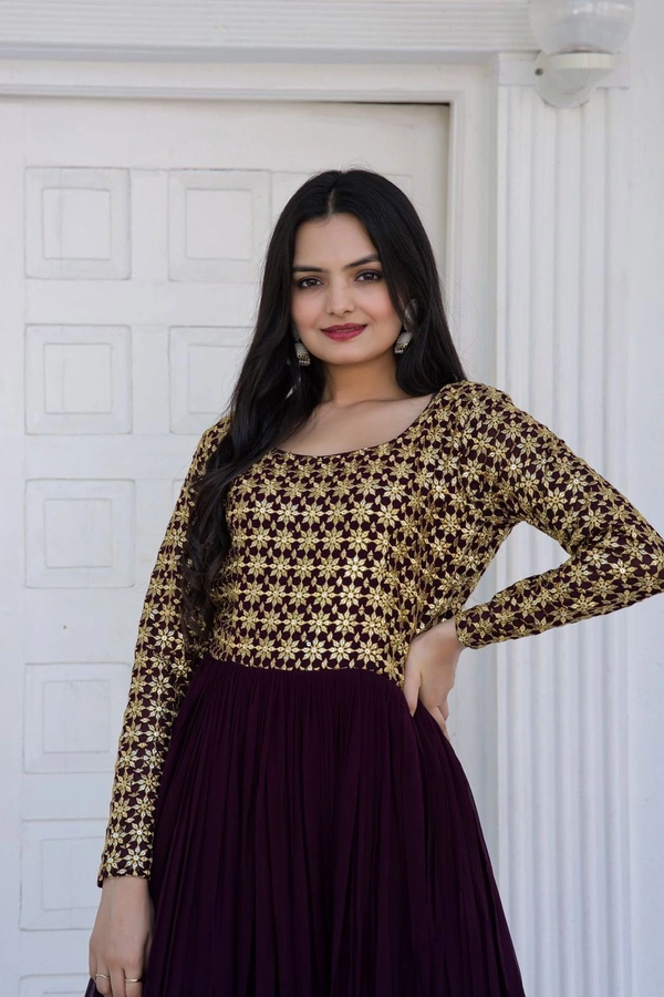 Party Gown Ka1034 Navy - Purple, Free Upto 44
