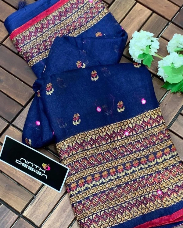 Meenakshi Jute - Navy Blue, Free
