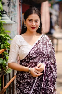Soft Printed Saree  - Clairvoyant