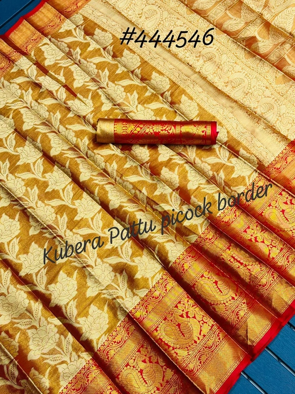 Kanjeevaram Pattu Saree BRC-0011 - Web Orange, Free