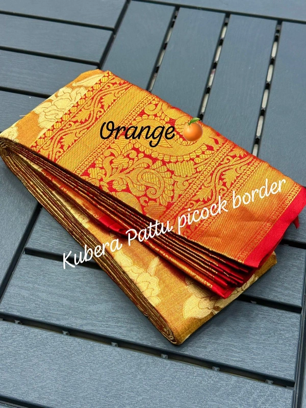 Kanjeevaram Pattu Saree BRC-0011 - Web Orange, Free