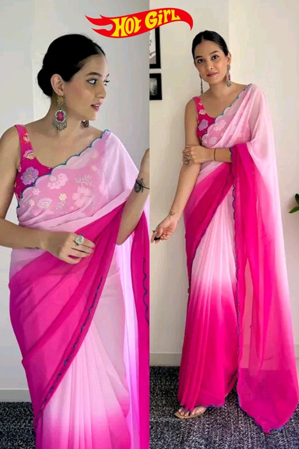 Hot Girl Designer Saree - Orchid