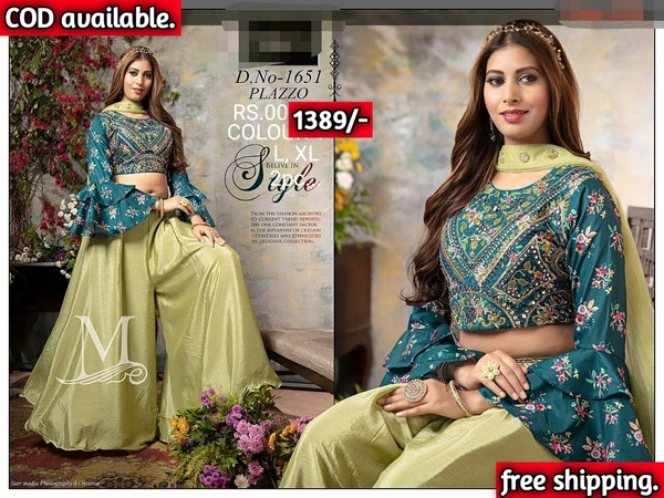 Mayra Three Piece Plazo Set - L