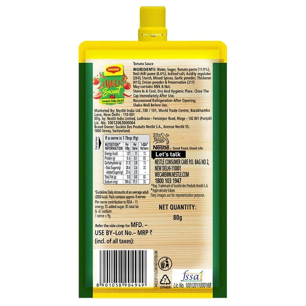 Maggi Pichkoo Hot & Sweet Tomato Chilli Sauce 80 g