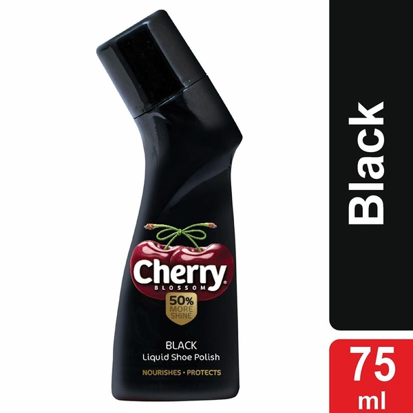 Cherry Blossom Black Liquid Shoe Polish 75 ml