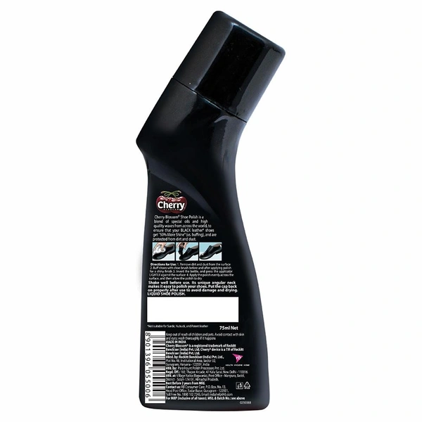 Cherry Blossom Black Liquid Shoe Polish 75 ml