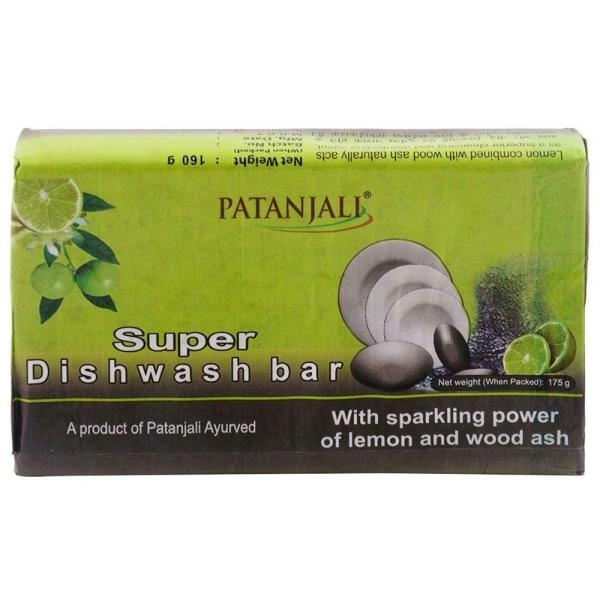 Patanjali Lemon & Wood Ash Super Dishwash Bar 160 g
