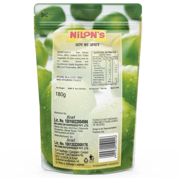 Nilon's Premium Mango Pickle 180g