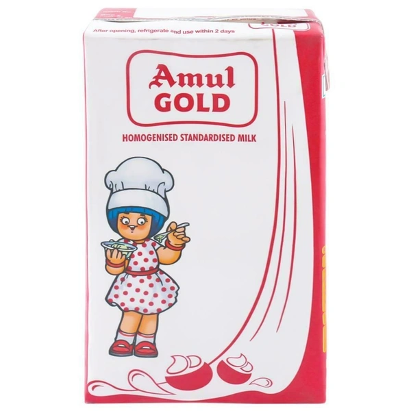 Amul Gold Homogenised Standardised Milk(Tetra Pak) - 1L