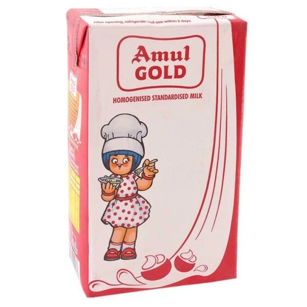 Amul Gold Homogenised Standardised Milk(Tetra Pak) - 1L