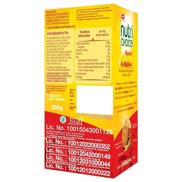 Britannia NutriChoice Hi-Fibre Digestive Biscuits 250g