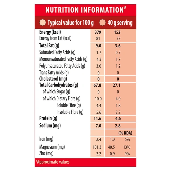 Kelloggs Oats - Low In Sodium, Soluble Fibre, Reduce Cholesterol, 400g