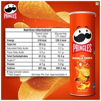 Pringles Potato Chips - Desi Masala Flavoured, Crunchy, Crispy, 107g Can