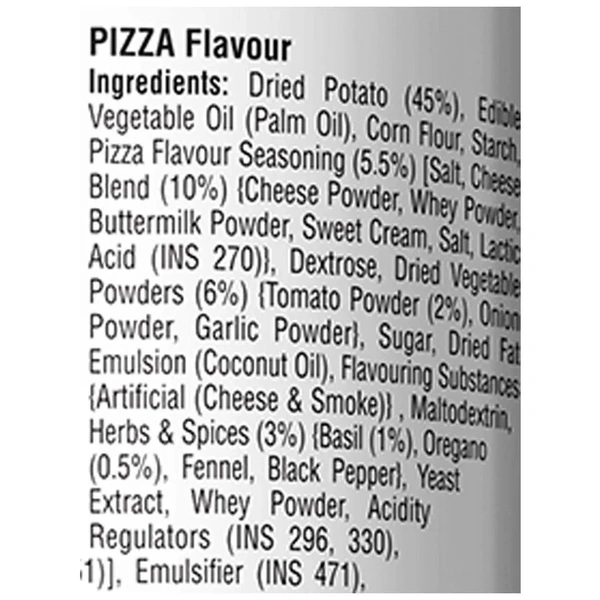 Pringles Potato Chips - Pizza Flavoured, Crunchy, Crispy, 107g Can