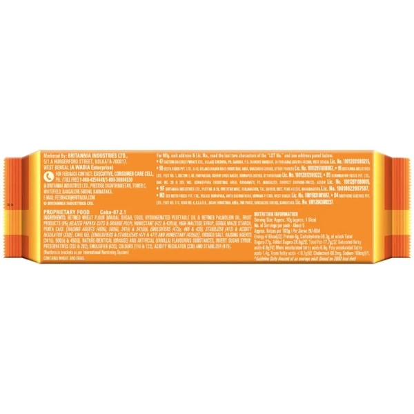 Britannia Gobbles Cake - Orange Bites