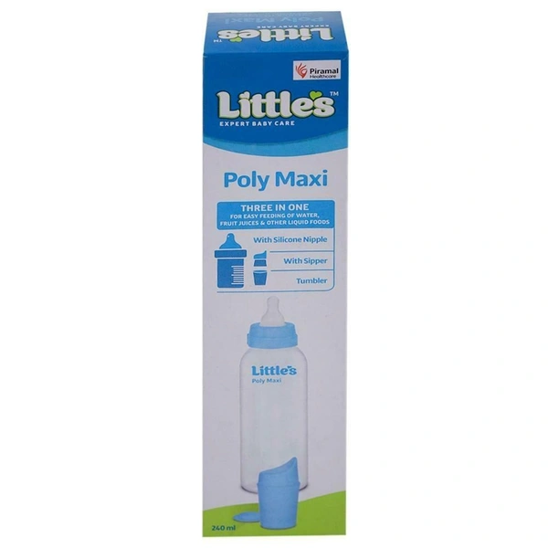 Little's Blue Poly Maxi 3 In 1 Feeding Bottle 240ml