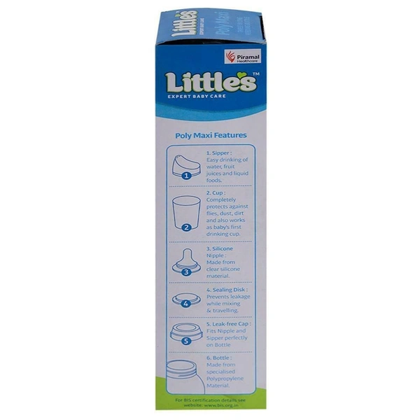 Little's Blue Poly Maxi 3 In 1 Feeding Bottle 240ml