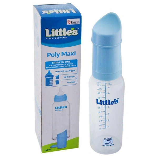 Little's Blue Poly Maxi 3 In 1 Feeding Bottle 240ml