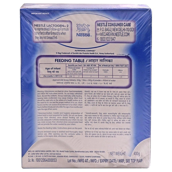 Lactogen 2 Infant Follow-up Formula Powder 6 months + 400g
