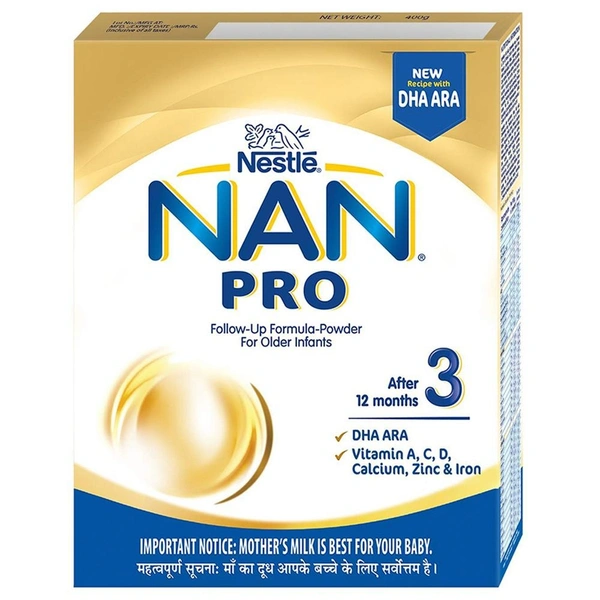 Nestle Nan Pro 3 Infant Follow-up Formula Powder 12 months + 400g
