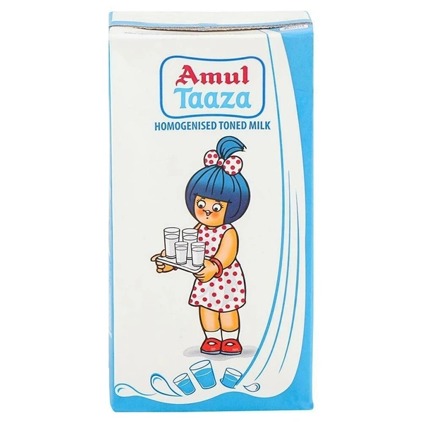 Amul Taaza Homogenised Toned Milk (Tetra Pack) - 500ml