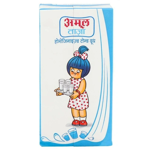 Amul Taaza Homogenised Toned Milk (Tetra Pack) - 500ml
