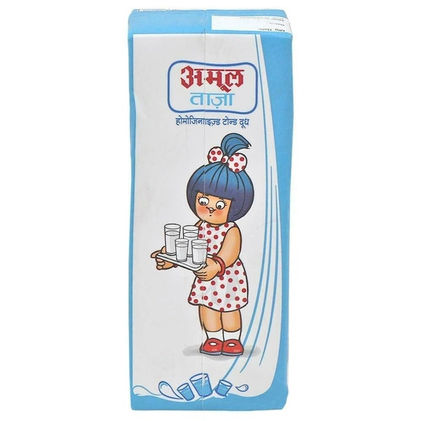 Amul Taaza Homogenised Toned Milk (Tetra Pack) - 200ml