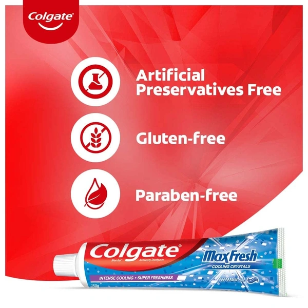 Colgate Max Fresh Peppermint Ice Blue Gel Toothpaste