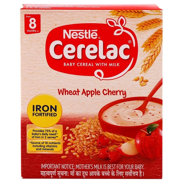 Cerelac Baby Cereal with Milk Wheat Apple Cherry 8 months + 300g