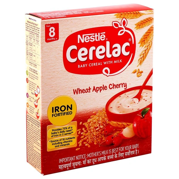 Cerelac Baby Cereal with Milk Wheat Apple Cherry 8 months + 300g