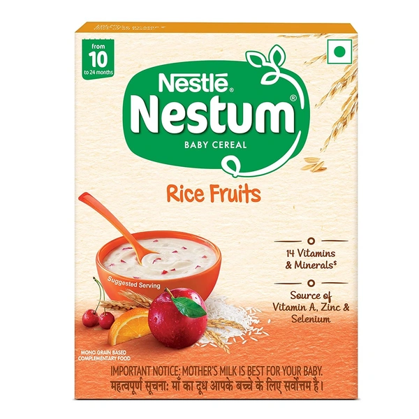 Nestle Nestum Baby Cereal Rice Fruits (From 10 to 24 Months) Powder, 300g