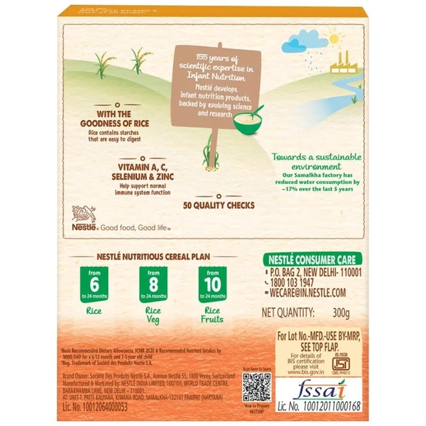 Nestle Nestum Baby Cereal Rice Fruits (From 10 to 24 Months) Powder, 300g