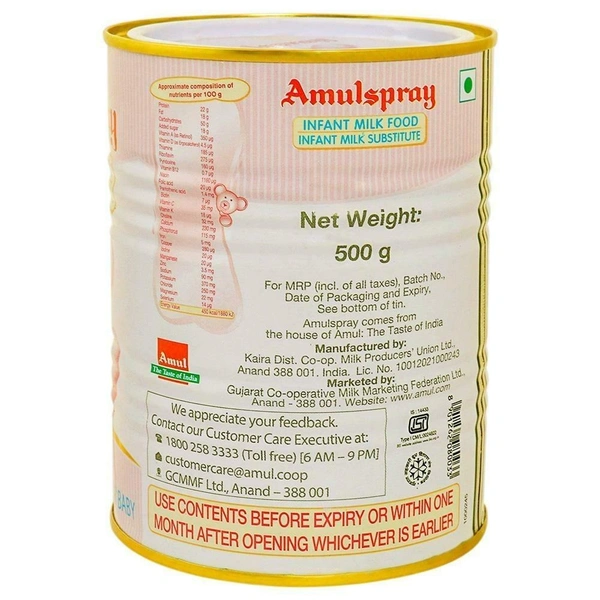 Amulspray Infant Milk Food Tin Pack 500g