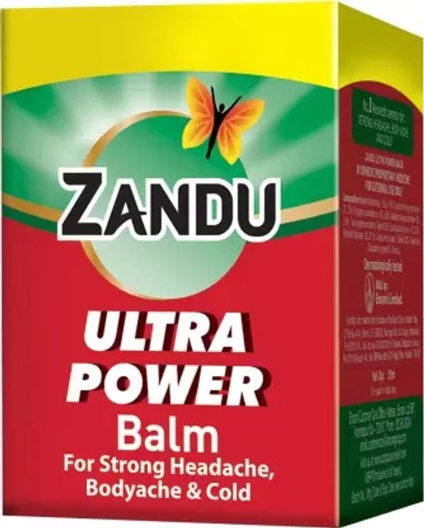 Zandu Ultra Power Balm for Strong Headache, Bodyache & Cold 8ml