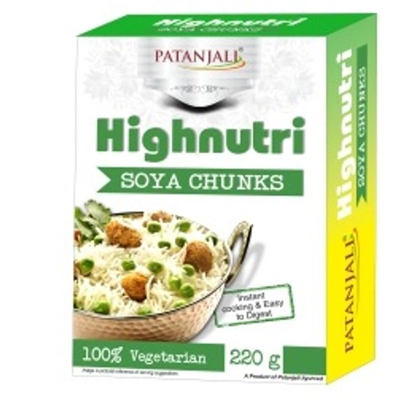 Patajali High Nutri Soya Chunks  - 220G
