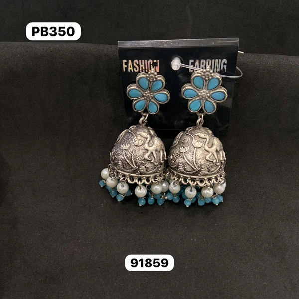 Oxidised Jhumki 