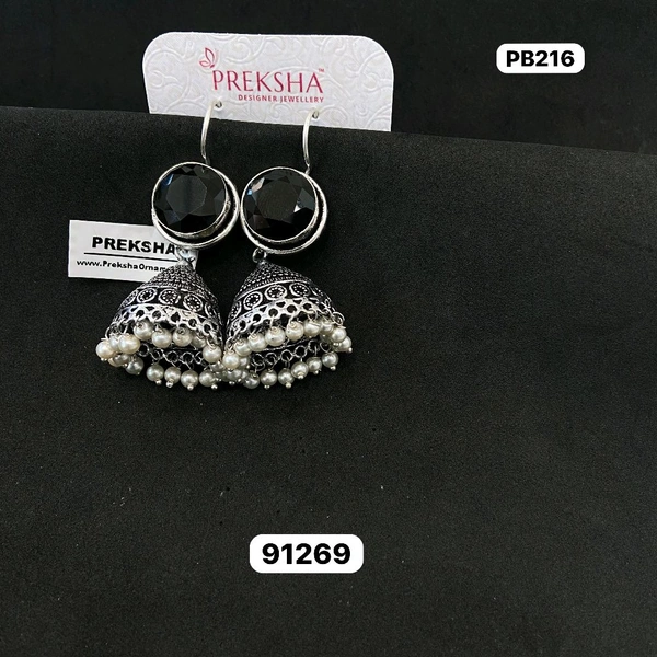 Oxidised Jhumki 