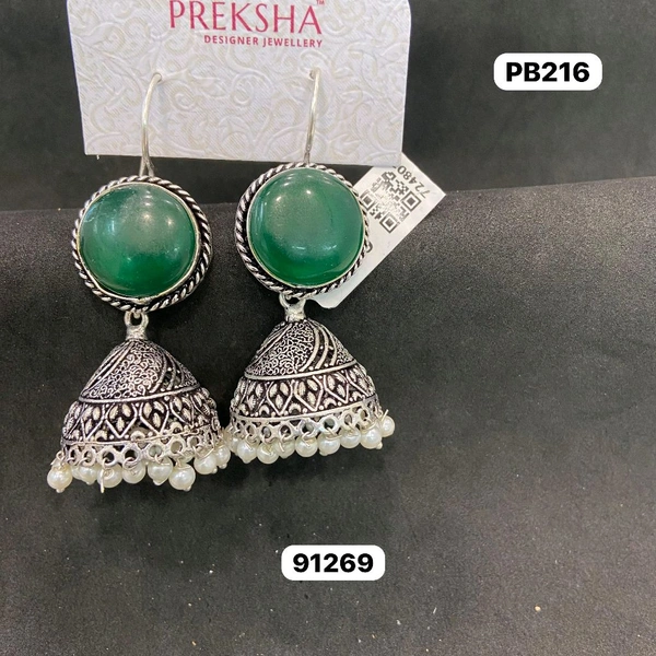 Oxidised Jhumki 